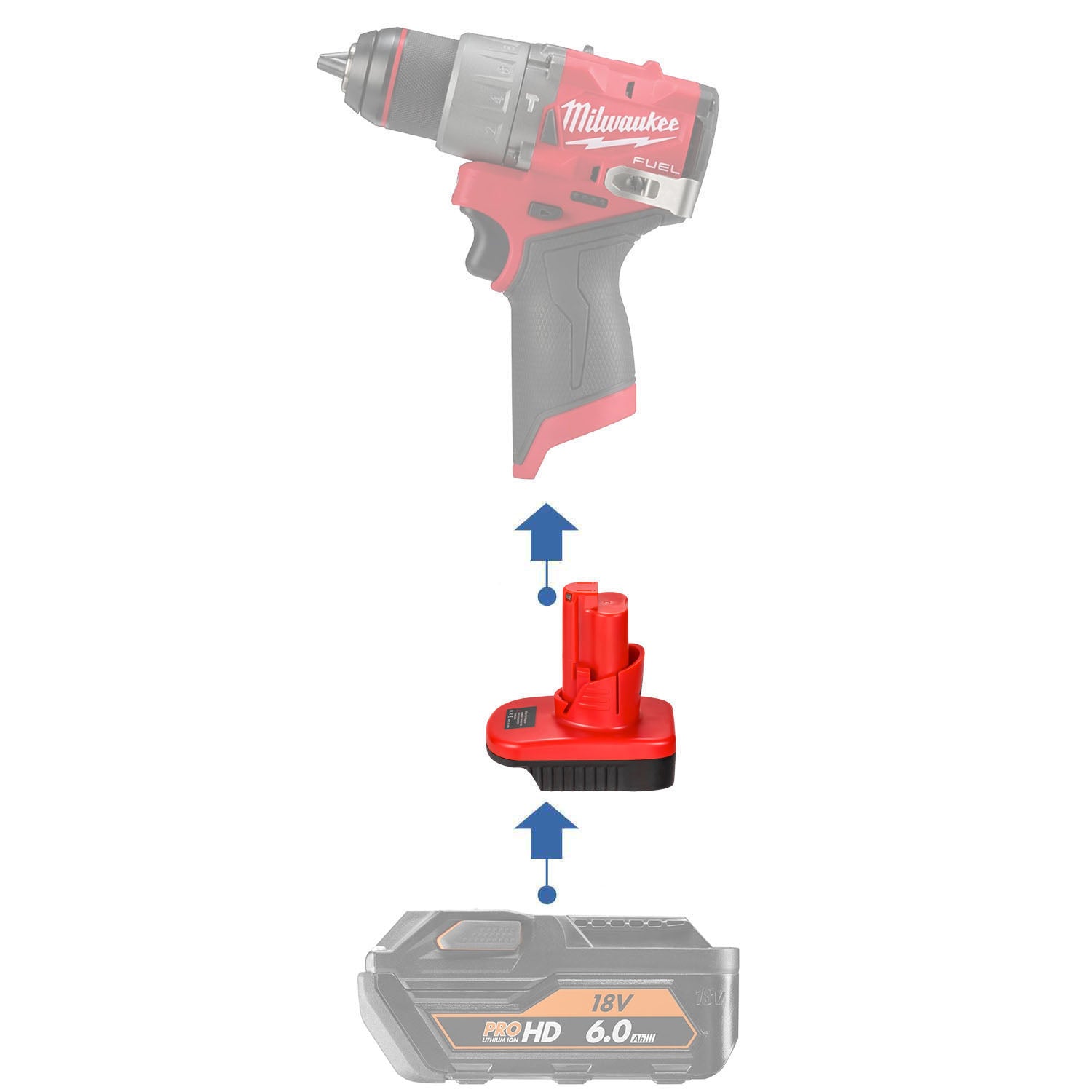 AEG 18V to Milwaukee 12V Battery Adapter