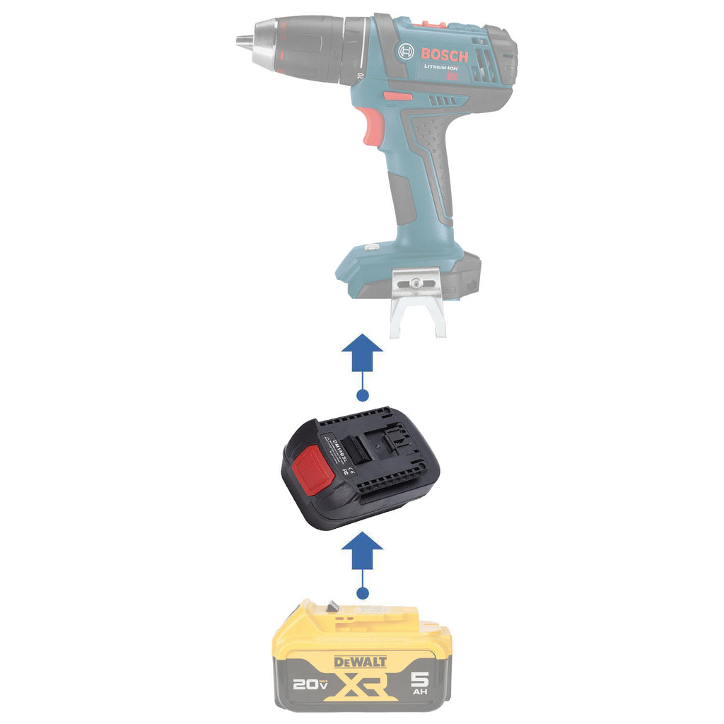 DeWalt 20V MAX vers Bosch 18V GBA (Bleu) Adaptateur de batterie