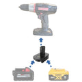 DeWalt 20V MAX to Craftsman 19.2V C3 Ni-Cd battery adapter - compatibility diagram showing battery, adapter and drill driver