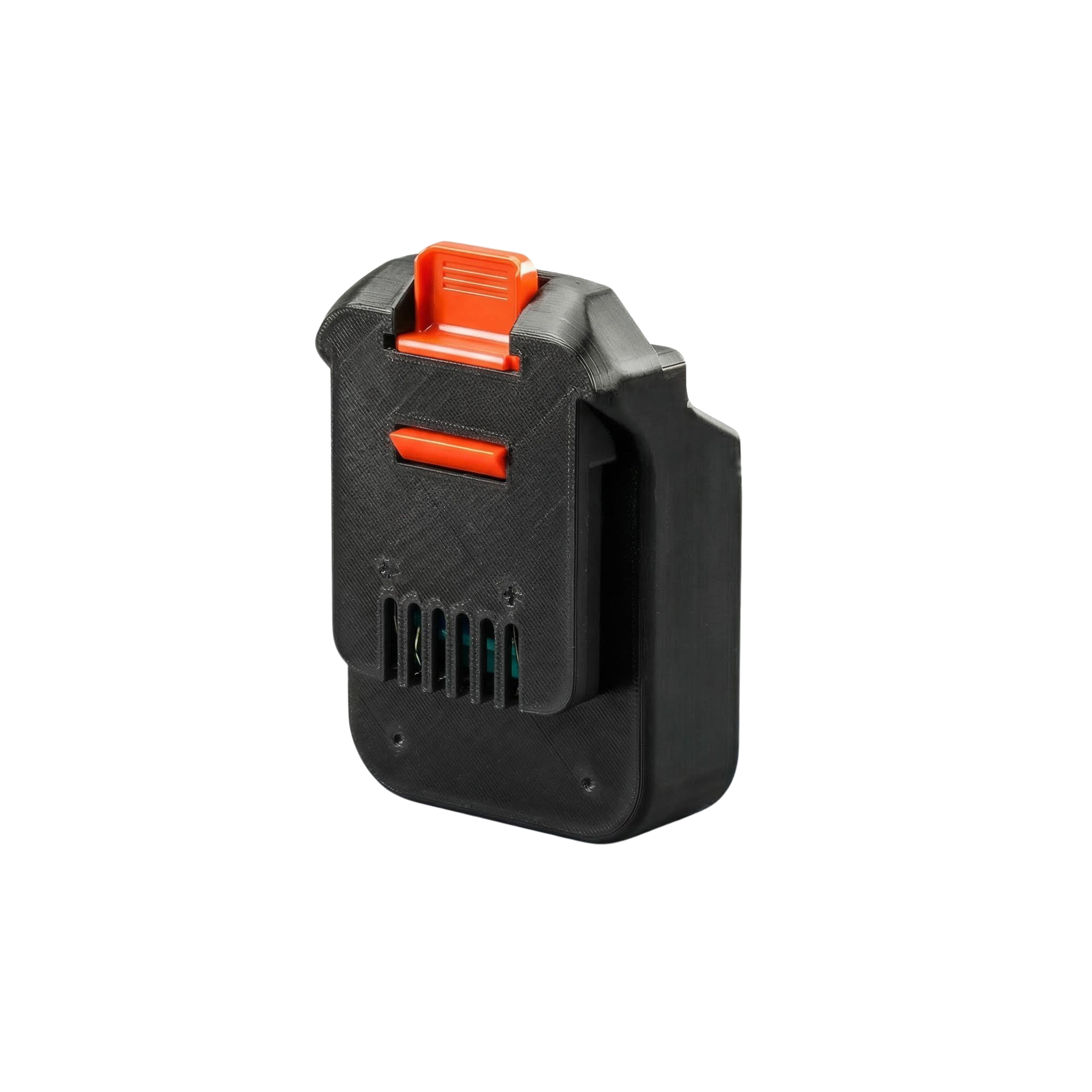 Makita 18V LXT to MacNaught 18V battery adapter - MacNaught tool-side connection upright, slotted face and release catch