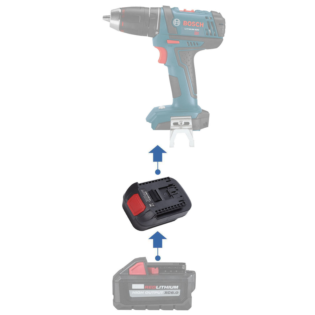 Milwaukee M18 vers Bosch 18V GBA (Bleu) Adaptateur de batterie