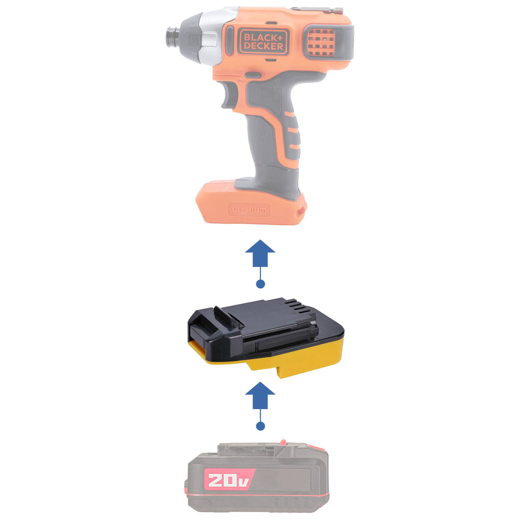 Adaptateur de batterie Bauer 20V vers Black and Decker 20V