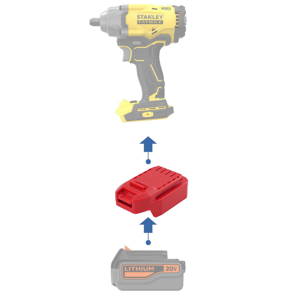 Adaptateur de batterie Black and Decker 20V vers Stanley V20