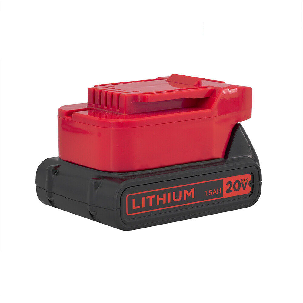 Black and Decker 20V to Bauer 20V battery adapter - fitted to the Black and Decker 20V battery, tool-side connection upward