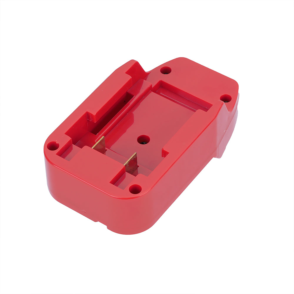 Black and Decker 20V to Bauer 20V battery adapter - battery-side connection with twin copper blades and guide channels