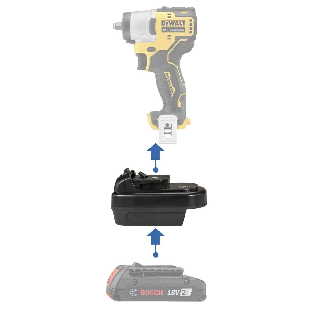 Adaptateur de batterie Bosch (Bleu) 18V vers DeWalt 12V