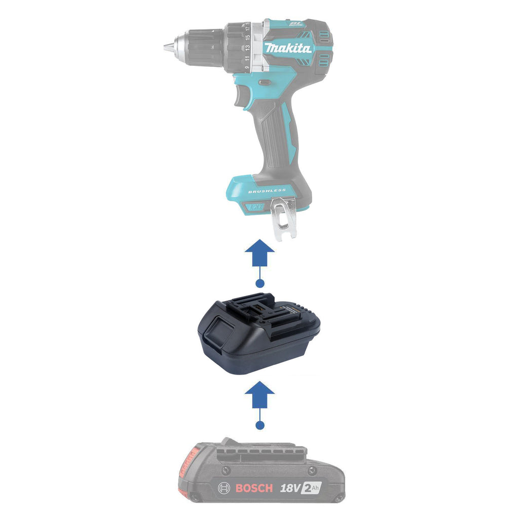 Bosch 18V GBA (Bleu) vers Makita 18V LXT Adaptateur de batterie