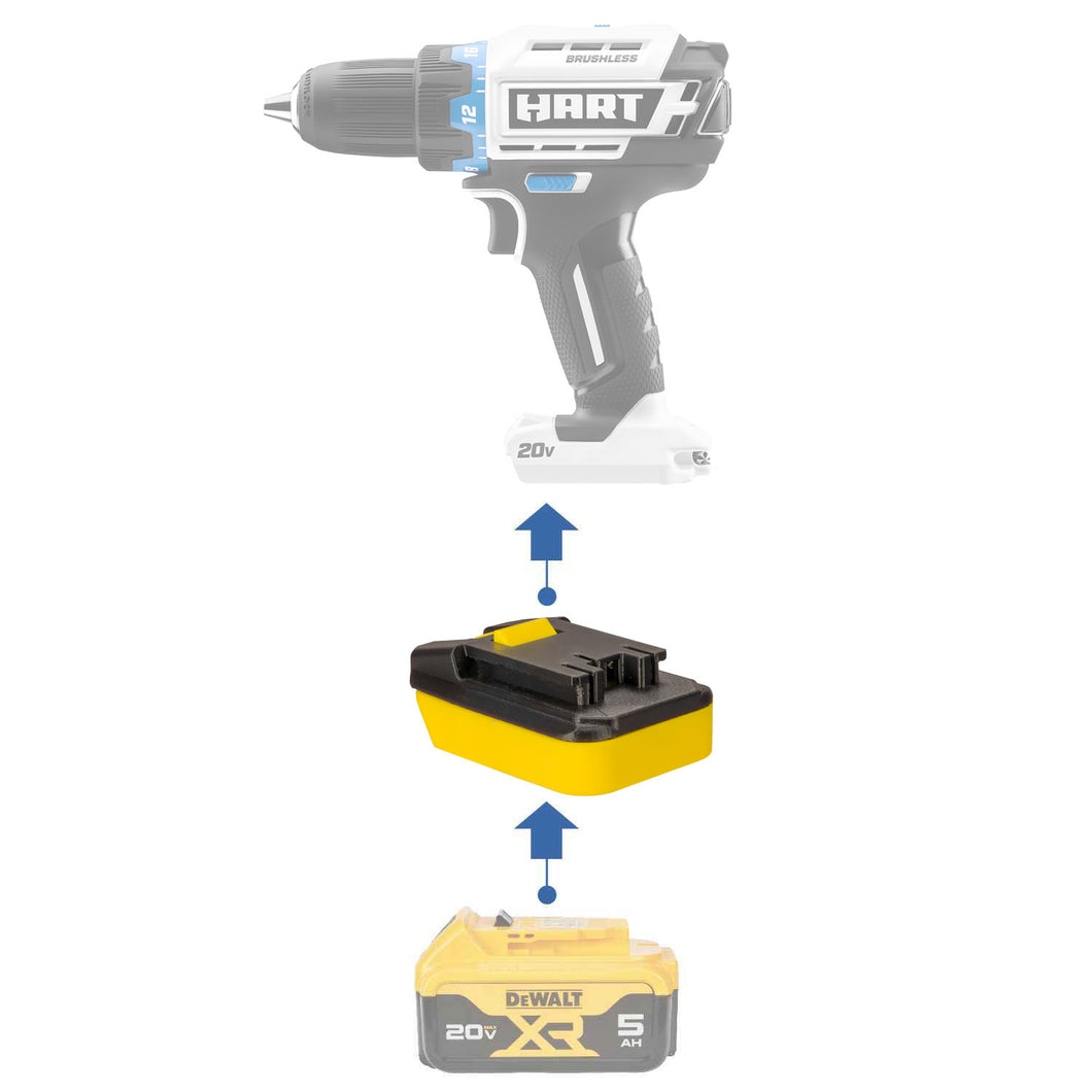 Adaptateur de batterie DeWalt 20V vers Hart 20V