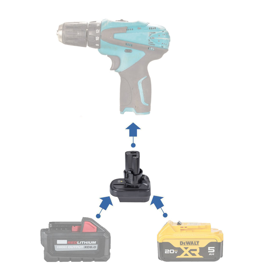 DeWalt 20V to Makita 10.8V CXT (Post Style) Battery Adapter