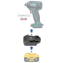 Charger l&#39;image dans la galerie, Adaptateur de batterie DeWalt 20V vers Metabo 18V CAS
