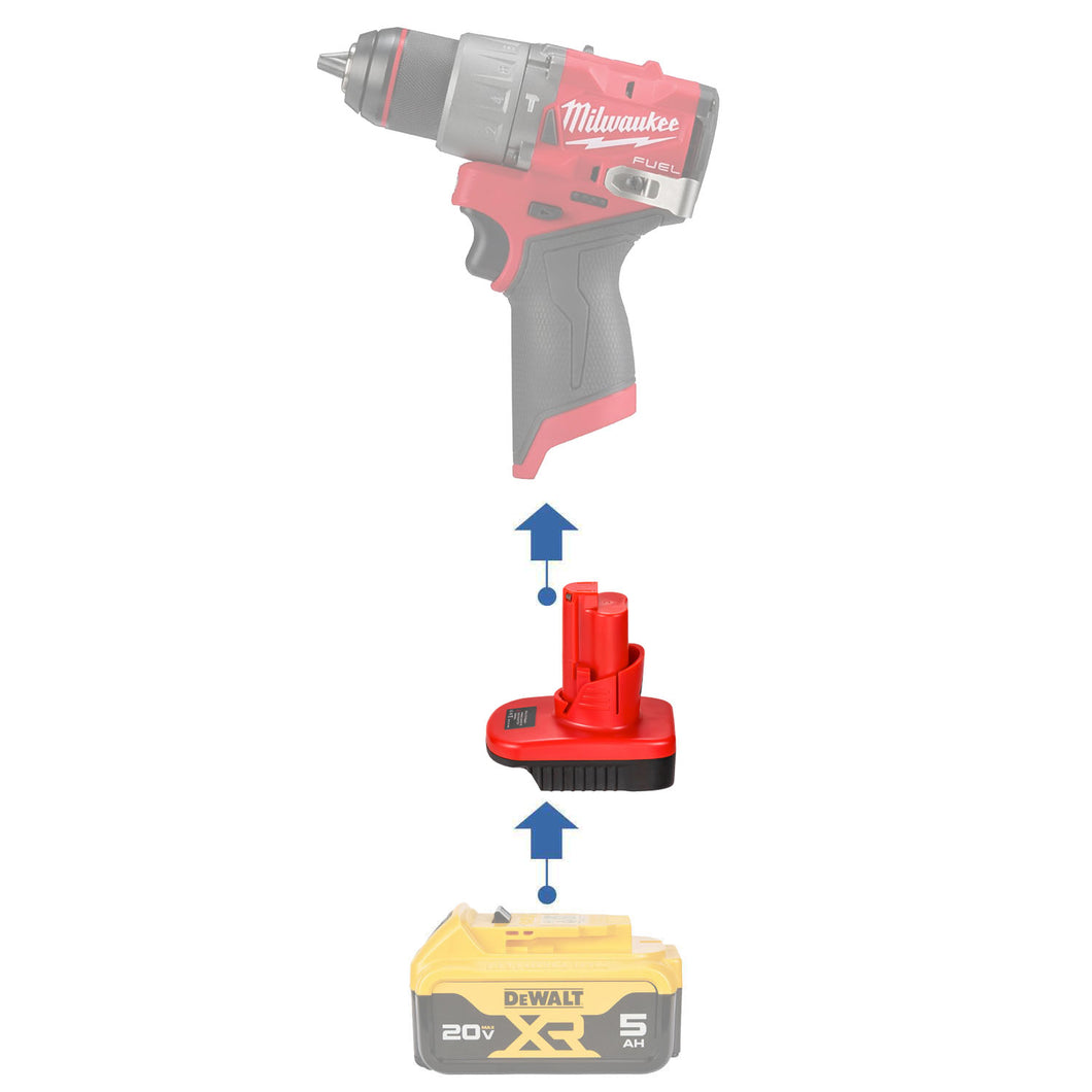 DeWalt 20V à Milwaukee 12V Adaptateur de Batterie