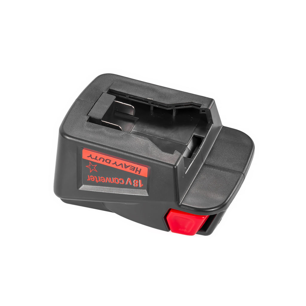 DeWalt 20V MAX to Milwaukee V18 Ni-Cd battery adapter - battery-side connection with the guide channel and central terminal