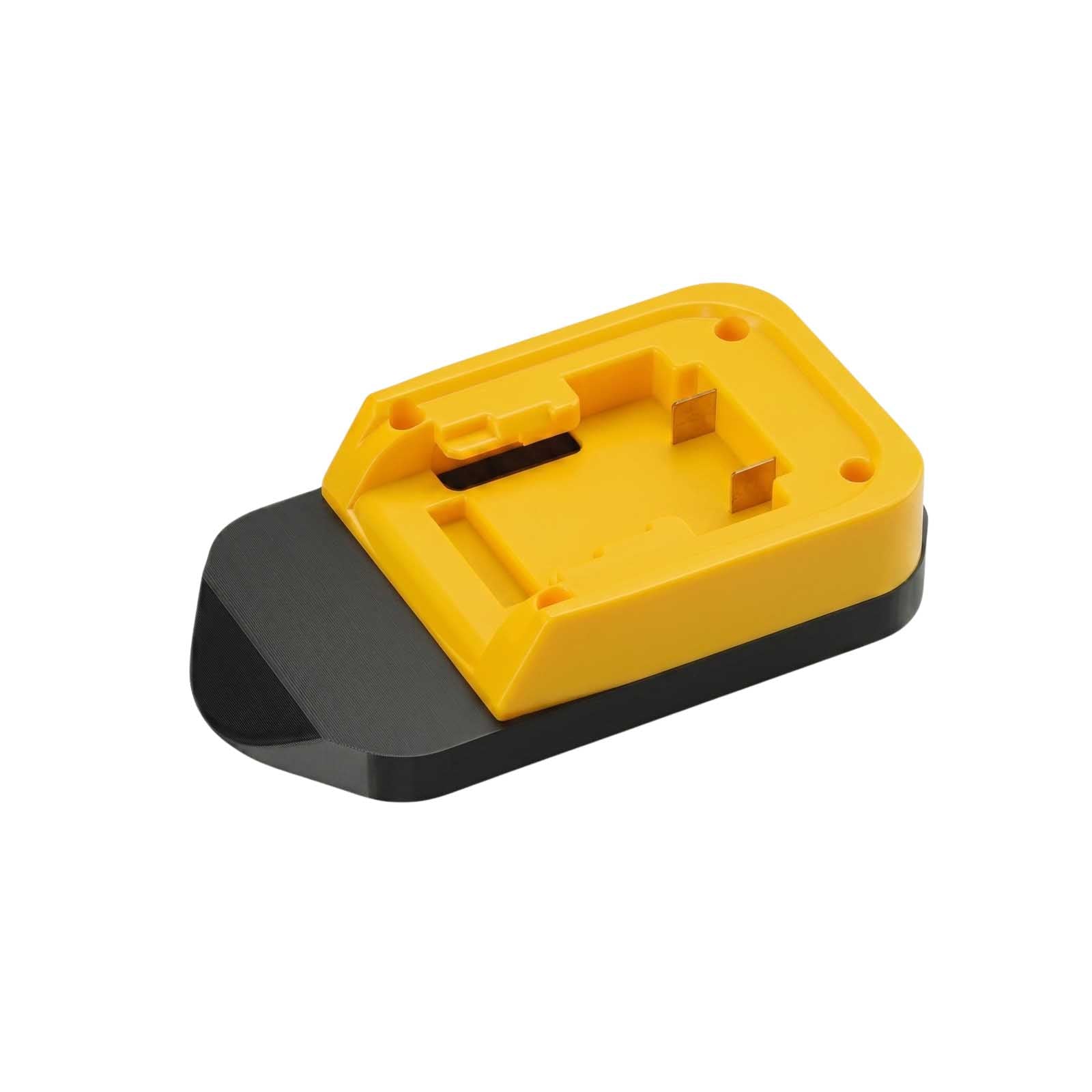 DeWalt 20V MAX to Porter Cable 19.2V Ni-Cd battery adapter - battery-side connection with twin copper terminal blades