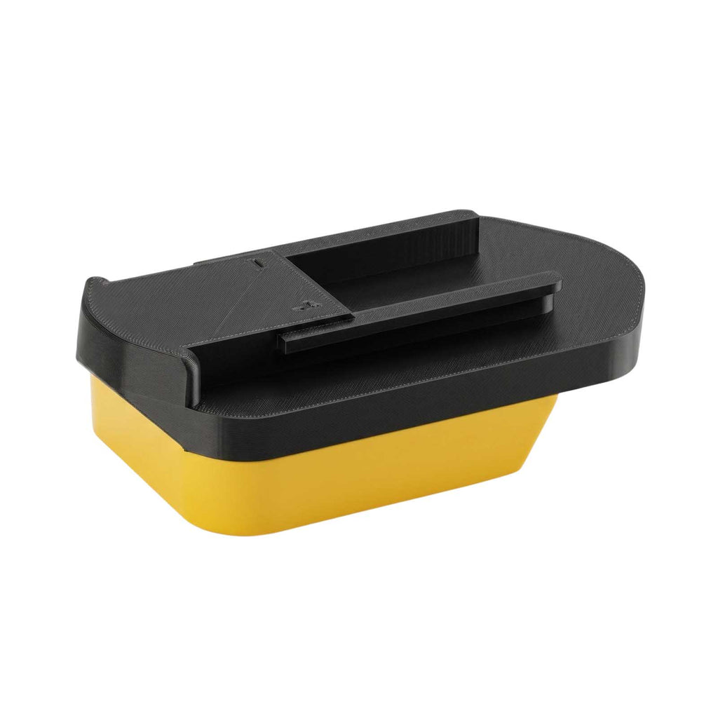DeWalt 20V MAX to Porter Cable 19.2V Ni-Cd battery adapter - tool-side connection with twin rails, moulded polarity marks