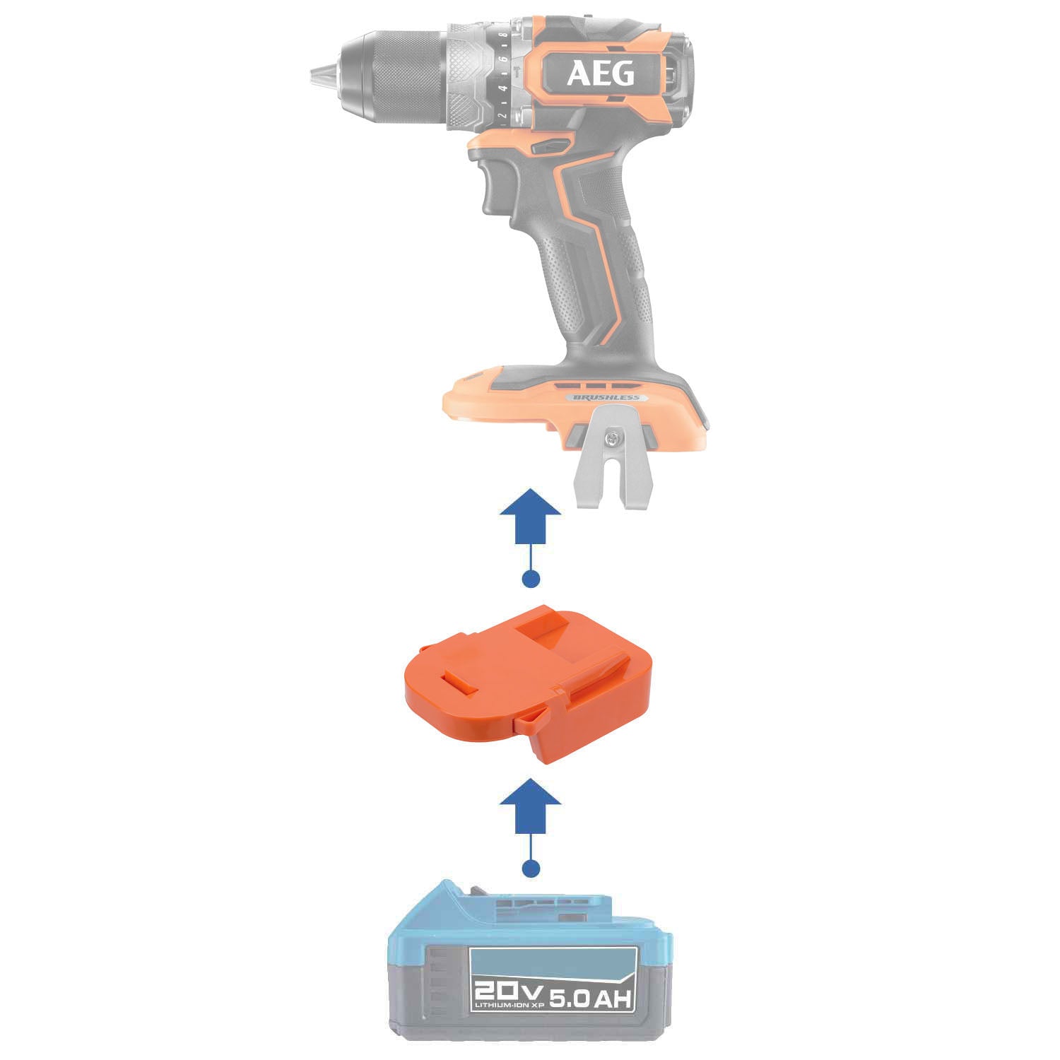 Hercules 20V to AEG 18V Battery Adapter