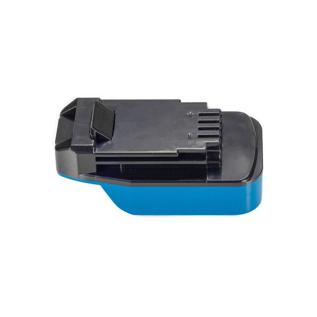 Hercules 20V to Porter Cable 20V battery adapter - Porter Cable tool-side connection, terminal slots with + and - marks