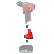 Charger l&#39;image dans la galerie, Makita 18V à Milwaukee 12V Adaptateur de Batterie
