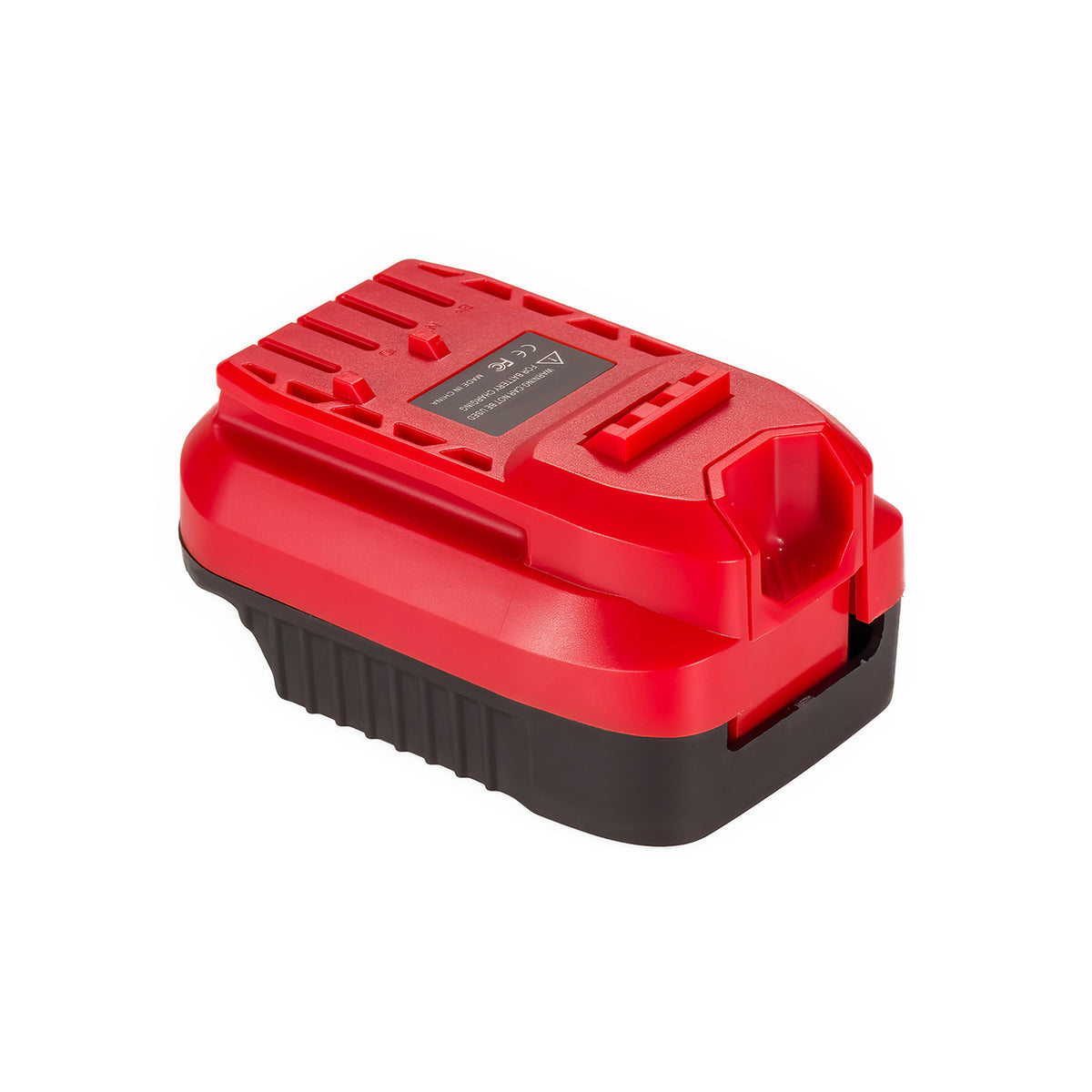 Makita 18V LXT to Craftsman 20V battery adapter - Craftsman tool-side connection with the terminal slot and latch