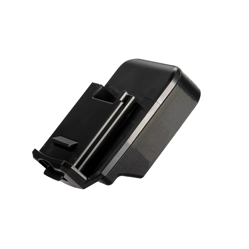 Makita 18V LXT to Porter Cable 18V Ni-Cd battery adapter - Porter Cable tool-side connection, copper contacts in the rail