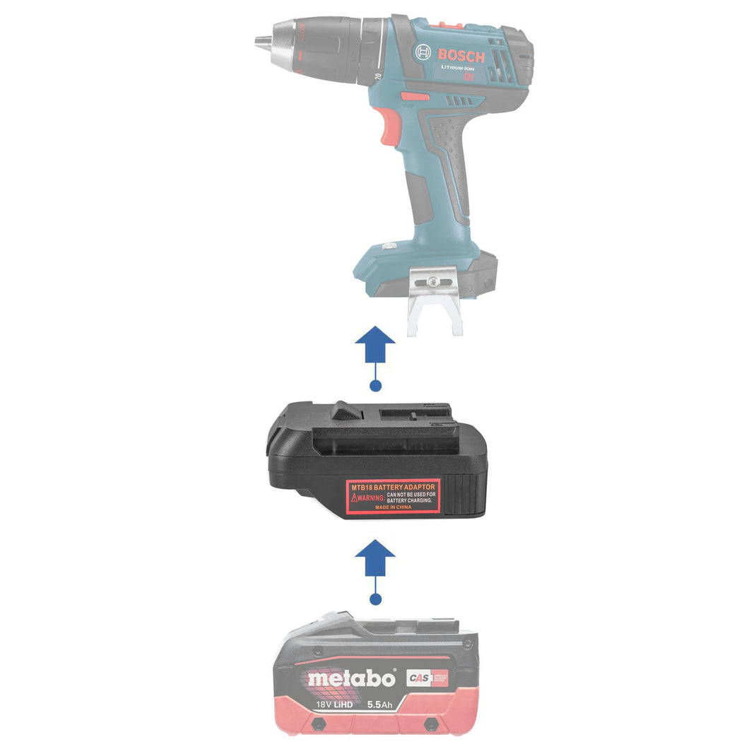 Adaptateur de batterie Metabo 18V CAS vers Bosch (Bleu) 18V