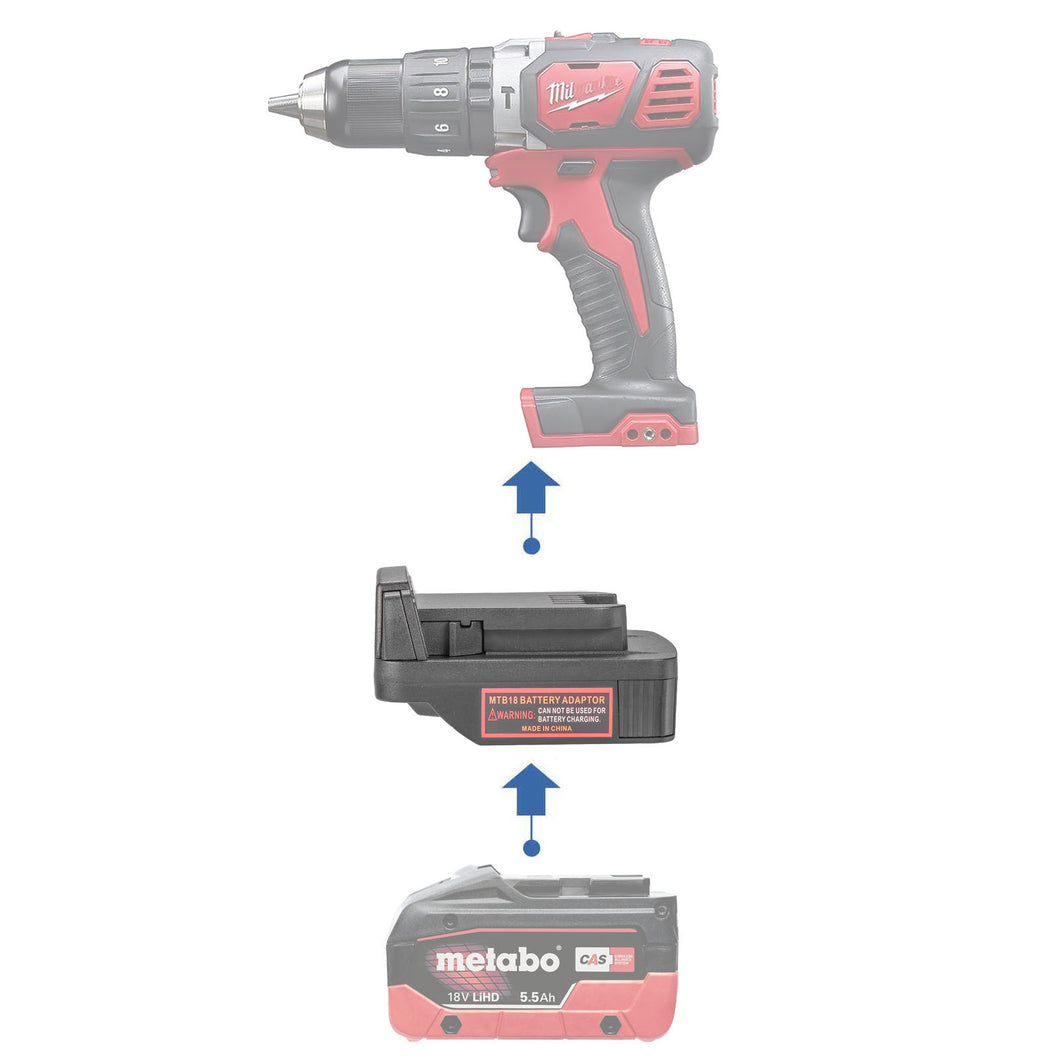 Adaptateur de batterie Metabo 18V CAS vers Milwaukee 18V