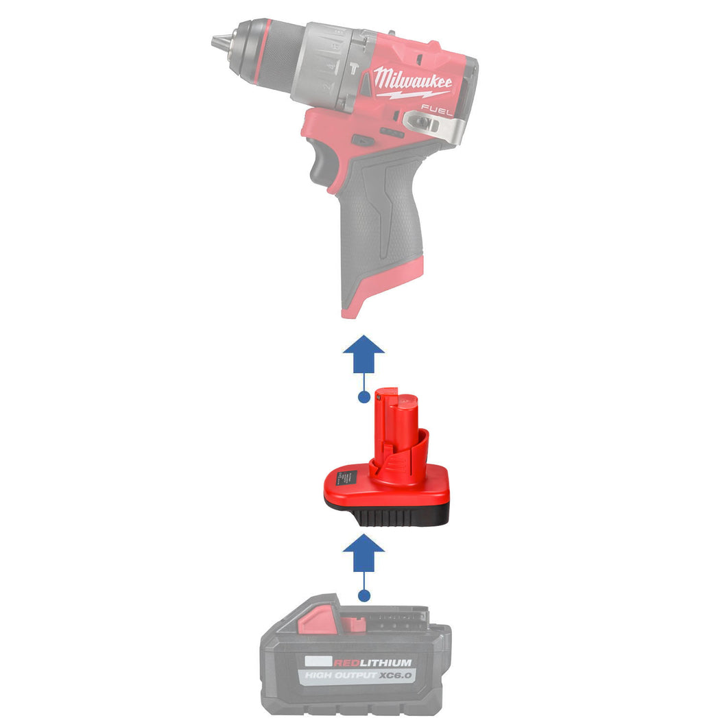 Adaptateur de batterie Milwaukee 18V vers Milwaukee 12V