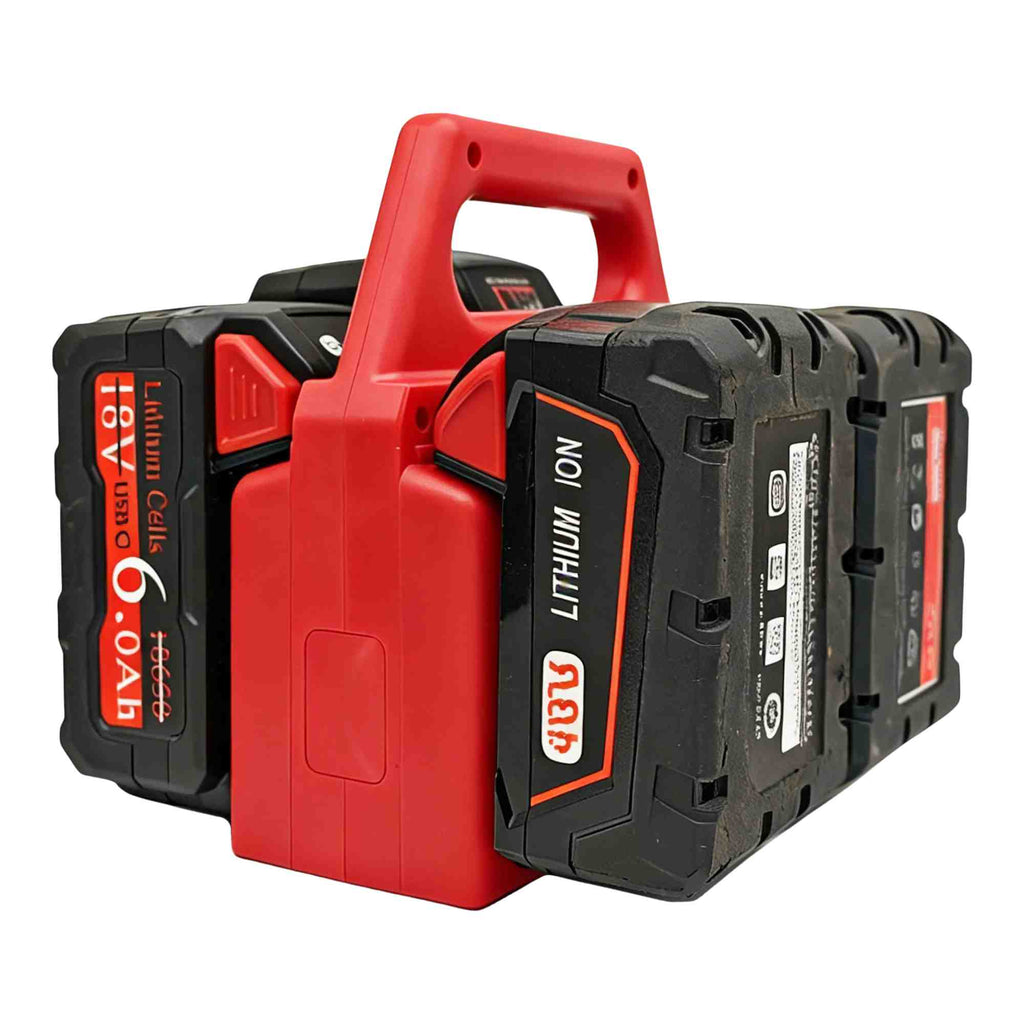 4-Bank Battery Holder & Carrier for Milwaukee M18 18V Batteries