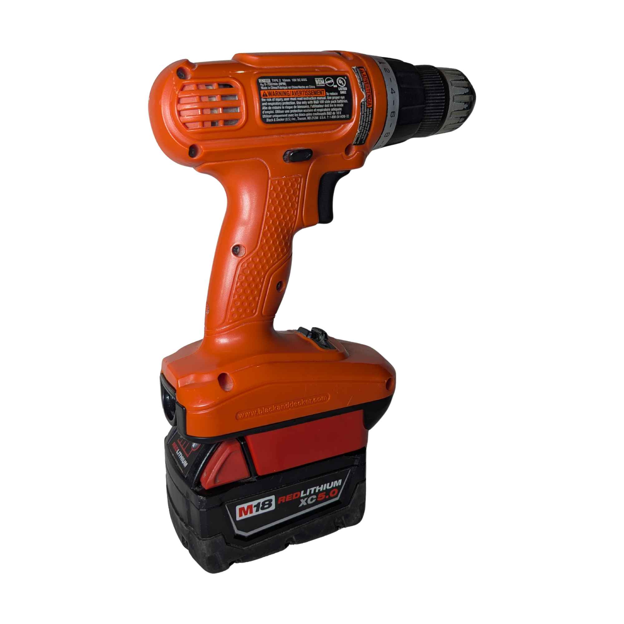 Milwaukee M18 vers Black and Decker 18V Ni-Cd Adaptateur de batterie