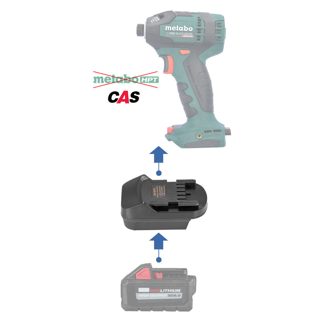 Adaptateur de batterie Milwaukee 18V vers Metabo 18V CAS
