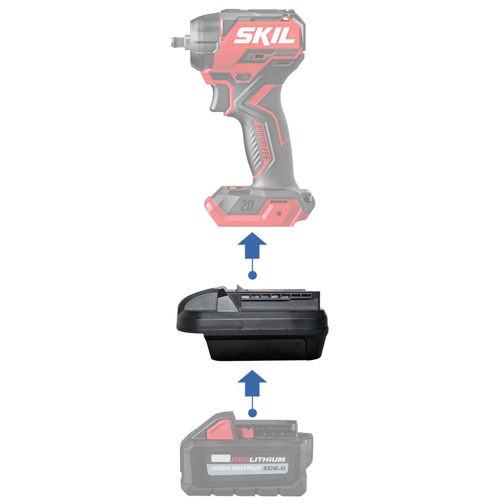 Adaptateur de batterie Milwaukee 18V vers SKIL 20V