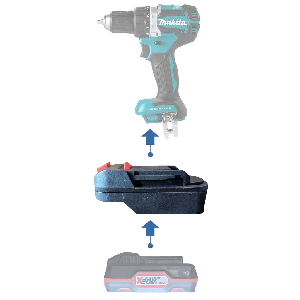 Parkside X20V vers Makita 18V LXT Adaptateur de batterie