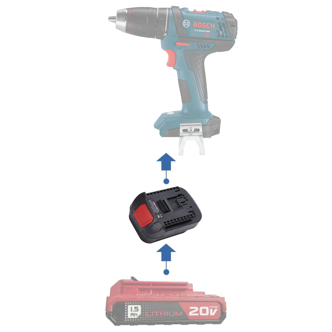 Adaptateur de batterie Porter Cable 20V vers Bosch (Bleu) 18V