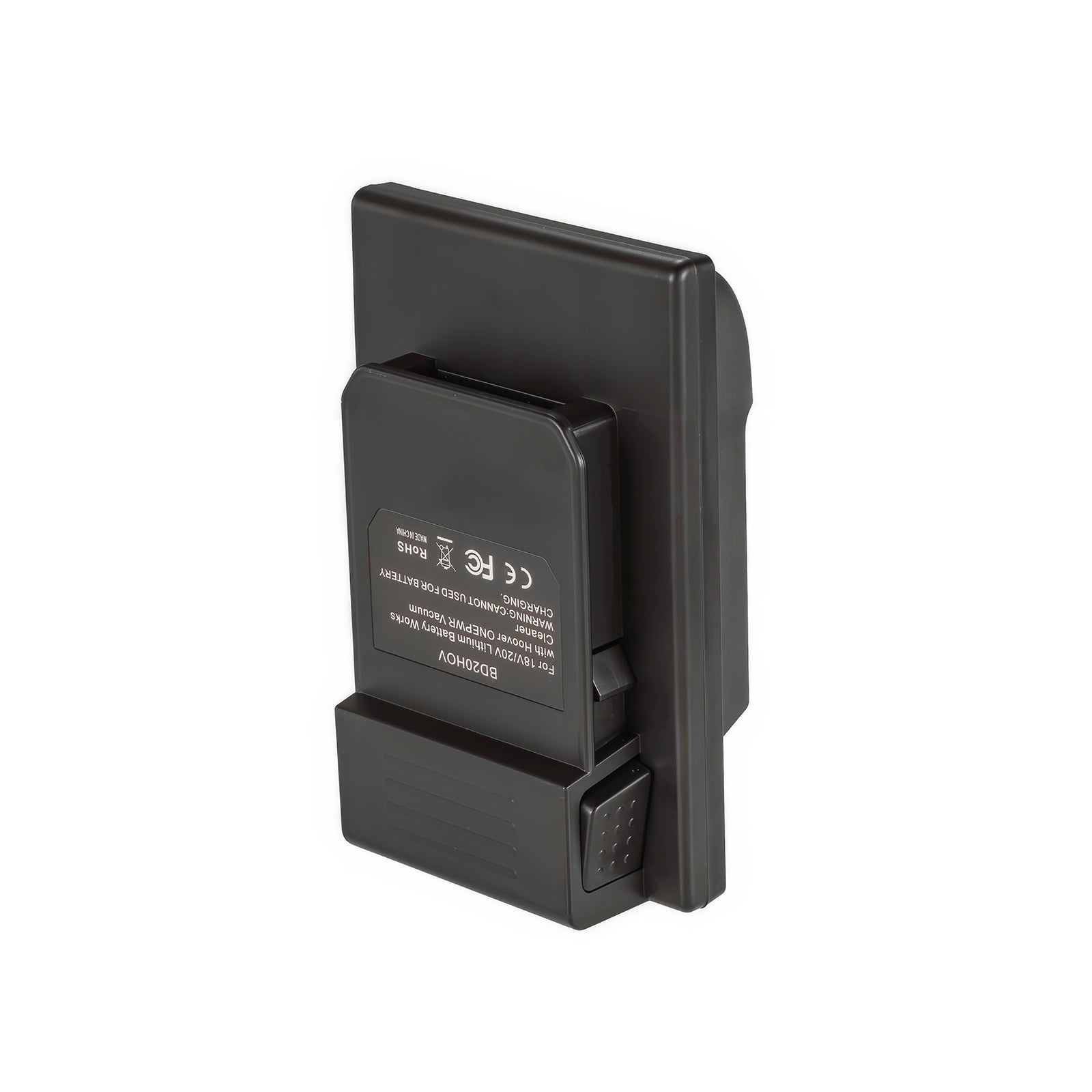 Porter Cable 20V to Hoover 20V ONEPWR battery adapter - Hoover tool-side connection, raised contact block, release catch