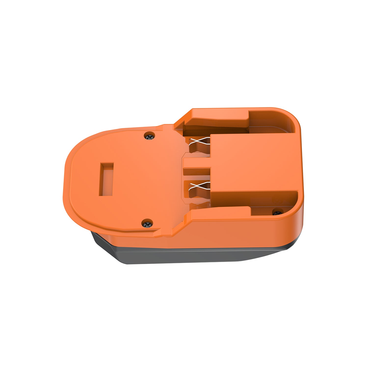 RIDGID 18V to WORX 20V PowerShare (Orange) battery adapter - battery-side connection with copper spring contacts