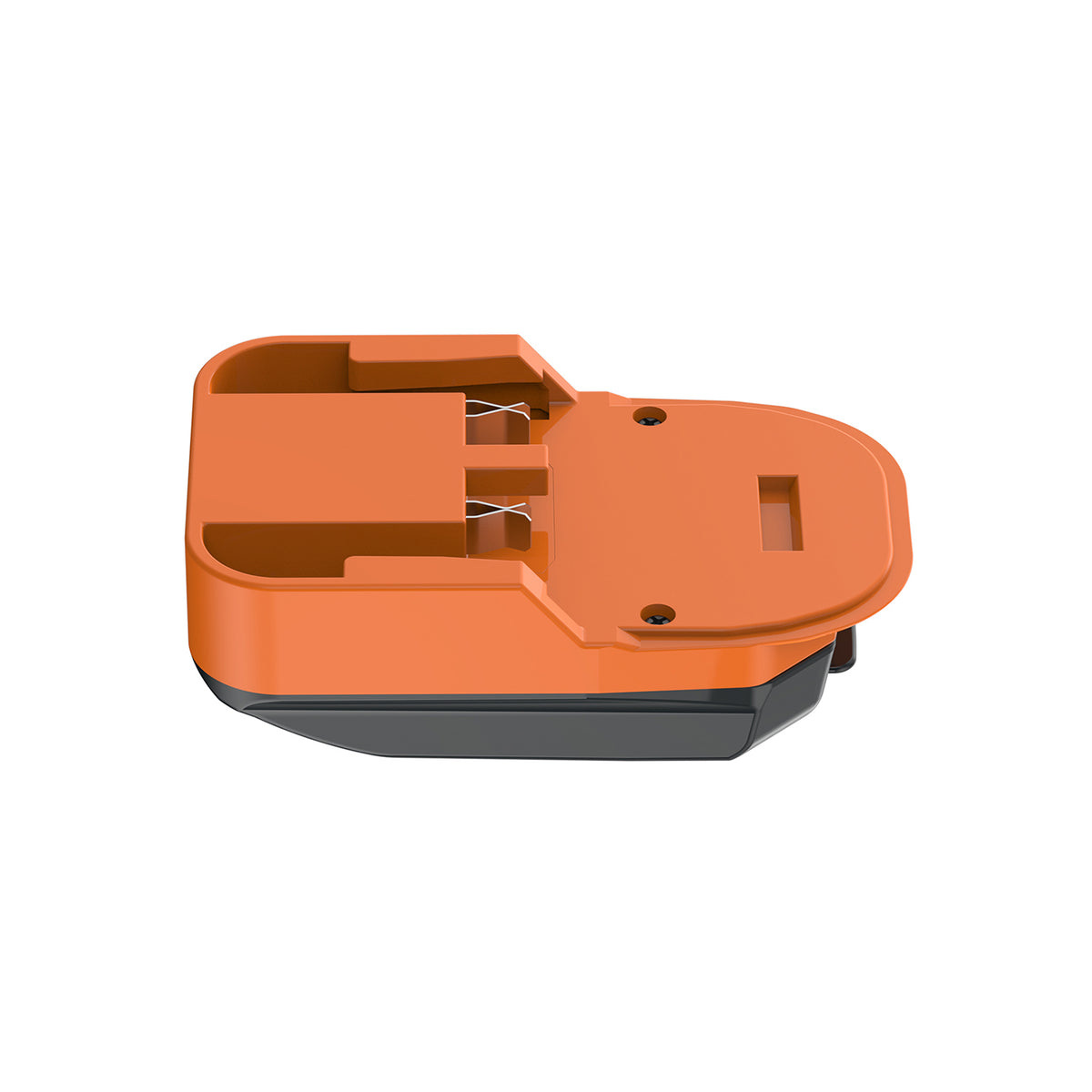 RIDGID 18V to WORX 20V PowerShare (Orange) battery adapter - battery-side connection with copper spring contacts
