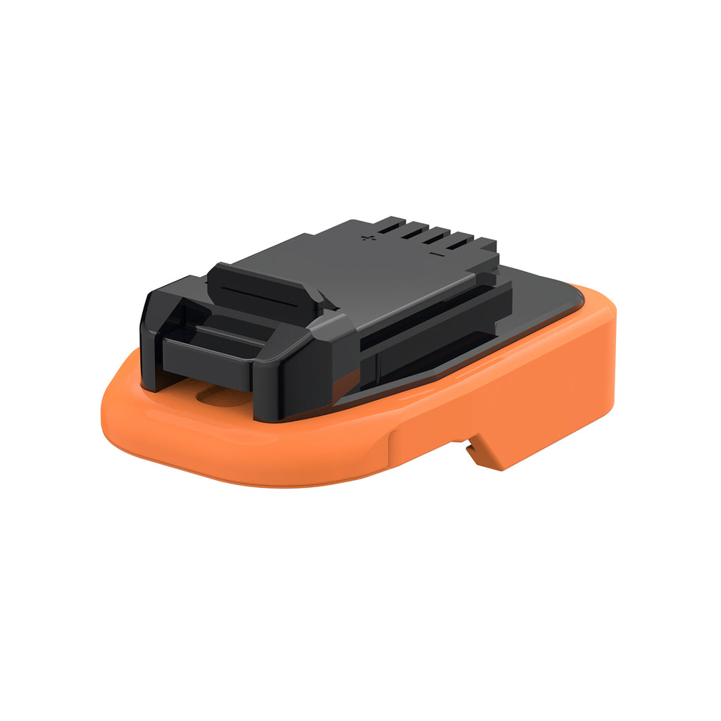 RIDGID 18V to Craftsman 20V Bolt-On battery adapter - Craftsman tool-side connection, terminal slots with + and - marks