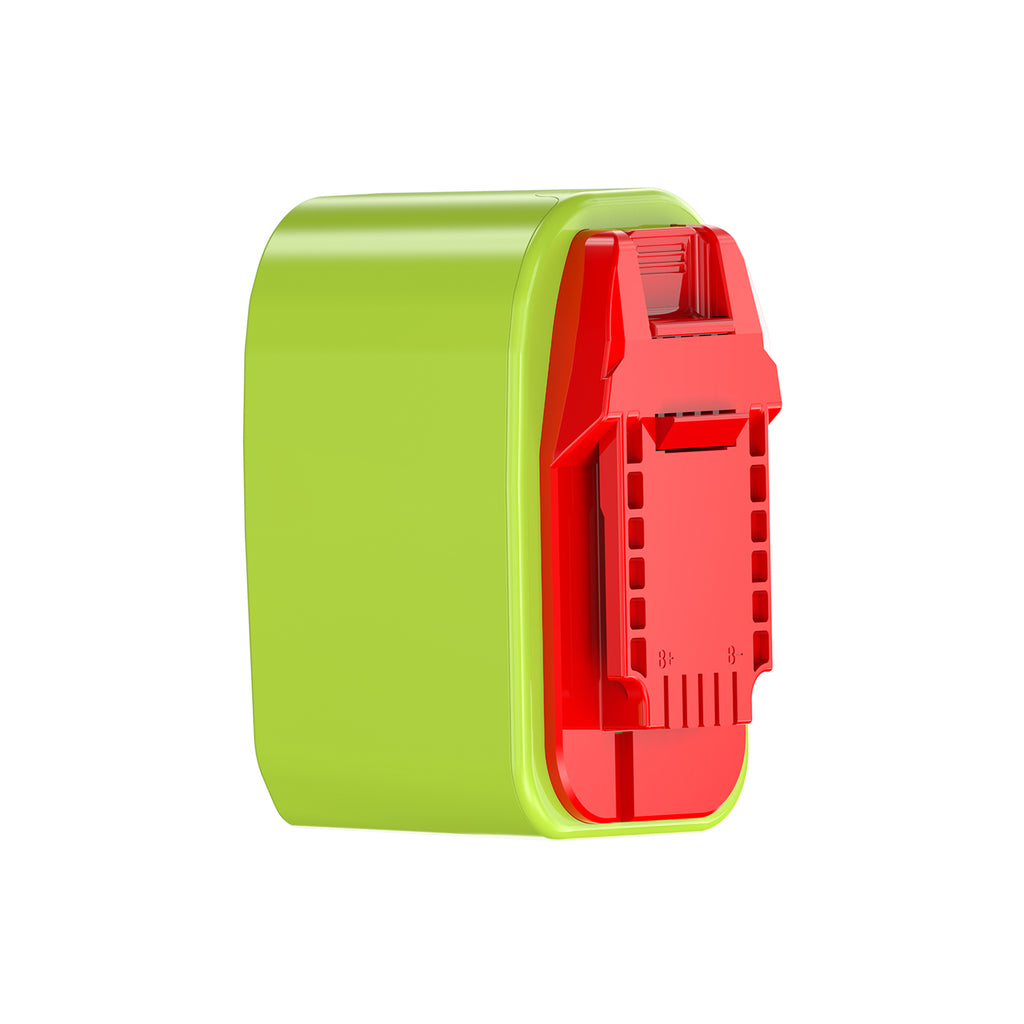 Ryobi 18V ONE+ to Bauer 20V battery adapter - Bauer tool-side connection with molded B+ and B- polarity marks