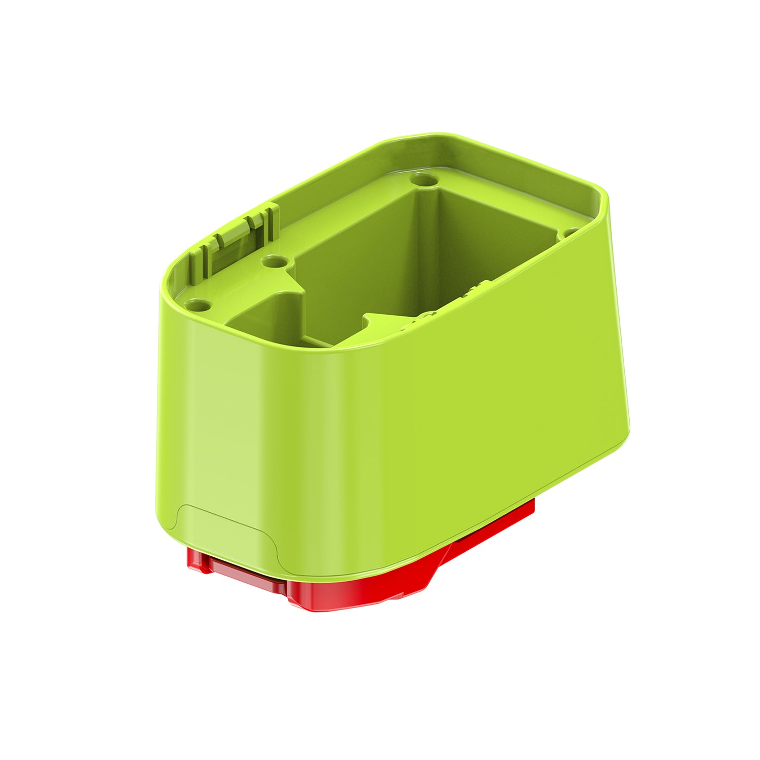 Ryobi 18V ONE+ to Bauer 20V battery adapter - battery-side connection, deep socket with screw bosses in the floor