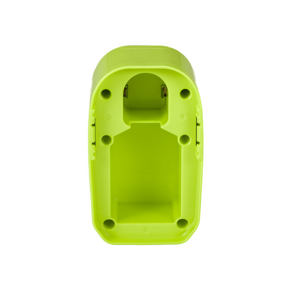 Ryobi 18V ONE+ to Hercules 20V battery adapter - battery-side connection, open receptacle, copper contacts, six screw holes