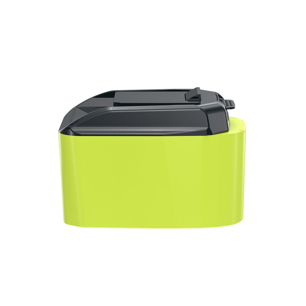 Ryobi 18V ONE+ to WORX 20V PowerShare (Orange) battery adapter - side view with the black WORX tool-side connection on top
