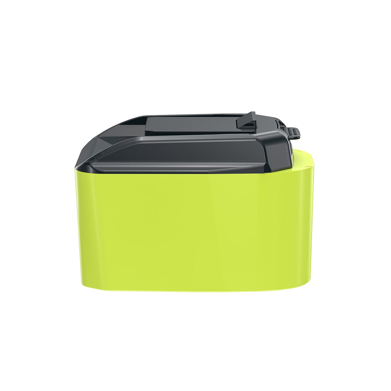 Ryobi 18V ONE+ to WORX 20V PowerShare (Orange) battery adapter - side view with the black WORX tool-side connection on top