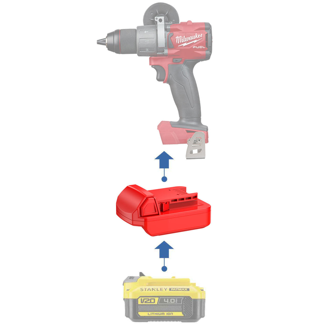 Adaptateur de batterie Stanley V20 vers Milwaukee 18V