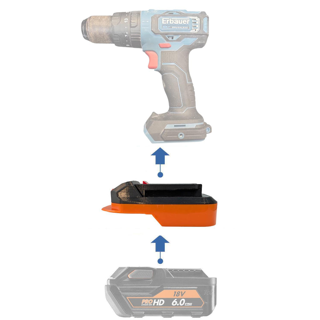 AEG 18V vers Erbauer 18V EXT Adaptateur de batterie