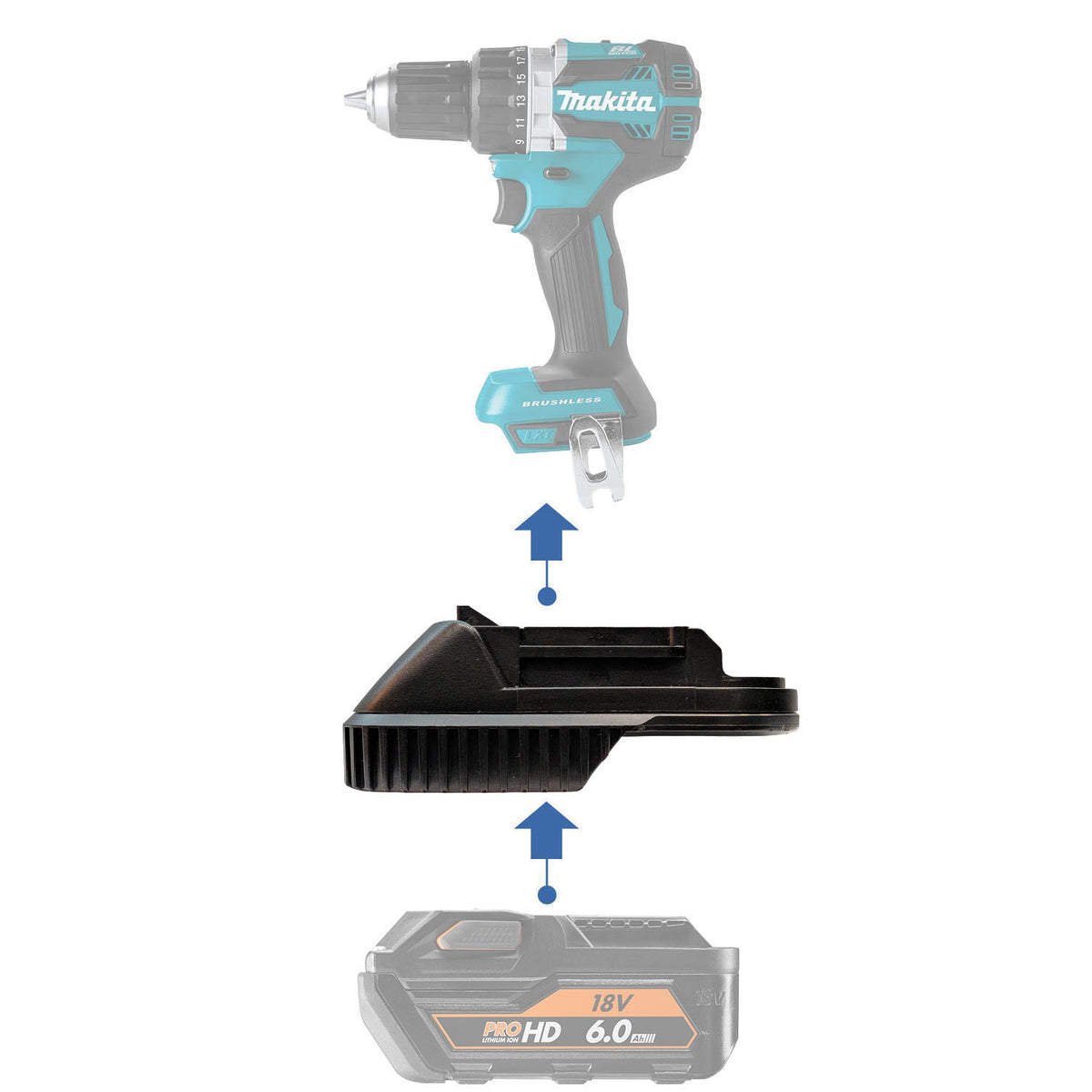 AEG 18V to Makita 18V Battery Adapter