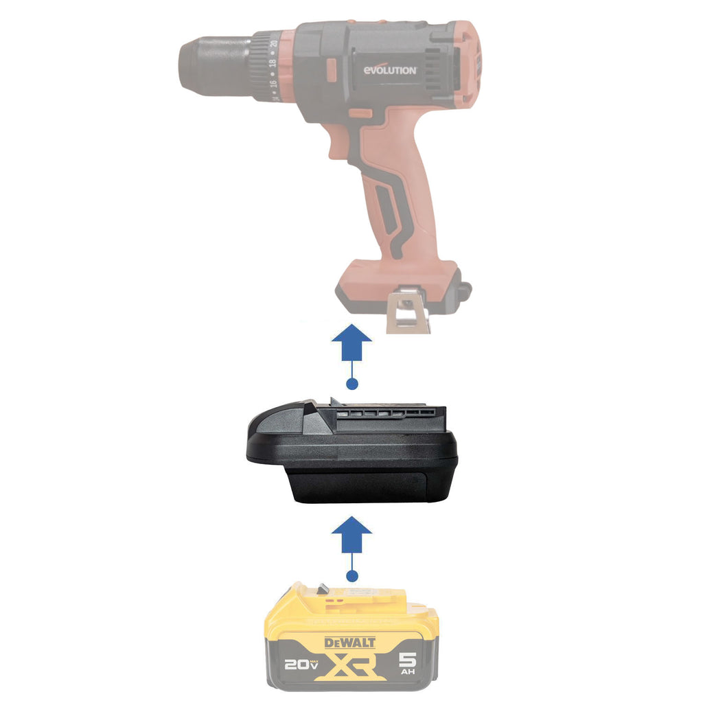 DeWalt 20V MAX vers Evolution 18V EXT Adaptateur de batterie