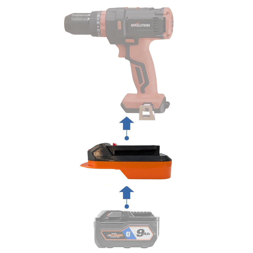 RIDGID 18V to Evolution 18V EXT Battery Adapter