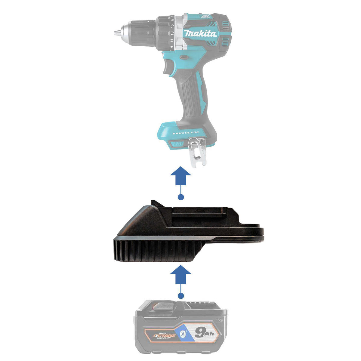 RIDGID 18V vers Makita 18V LXT Adaptateur de batterie