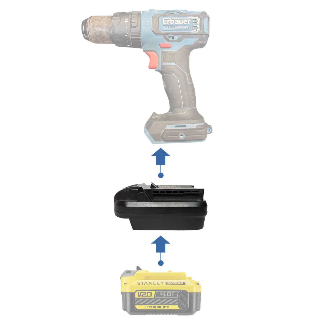 Stanley V20 vers Erbauer 18V EXT Adaptateur de batterie