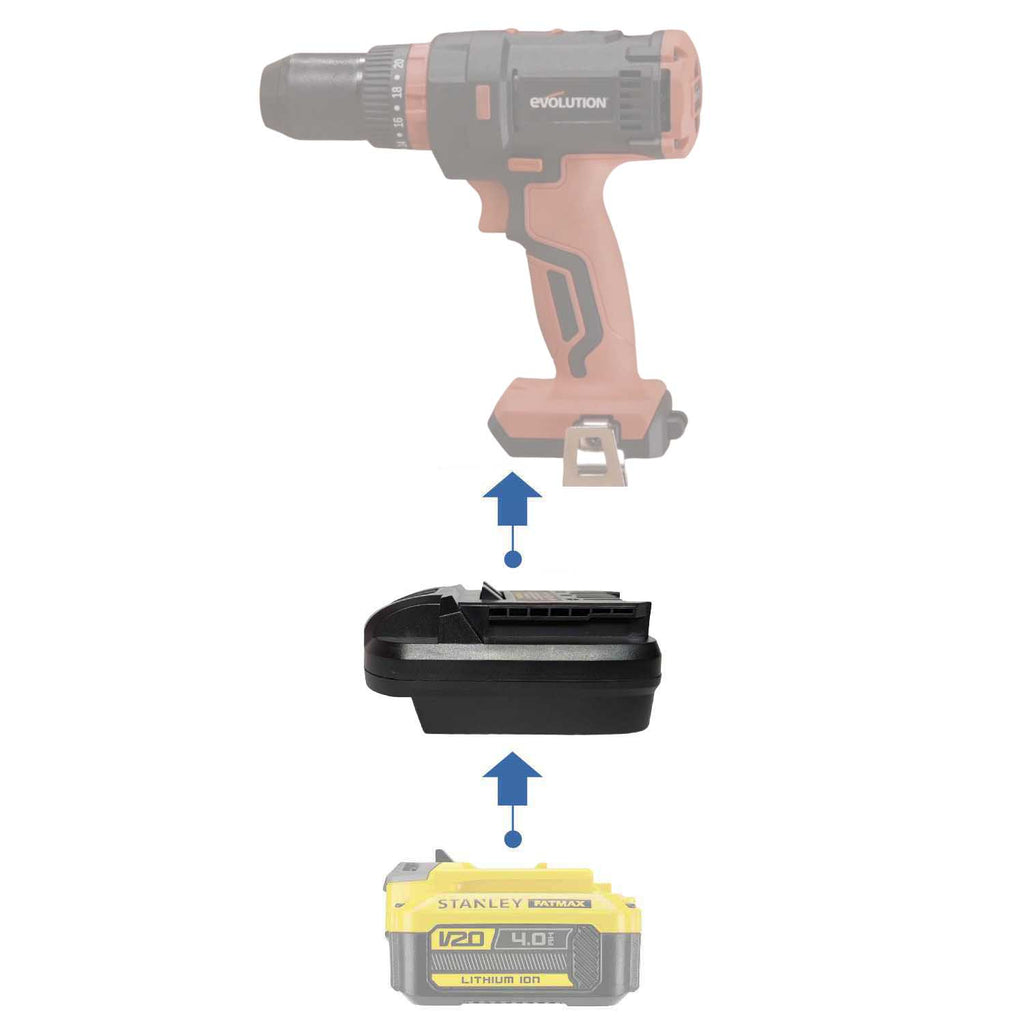 Stanley V20 to Evolution 18V EXT Battery Adapter